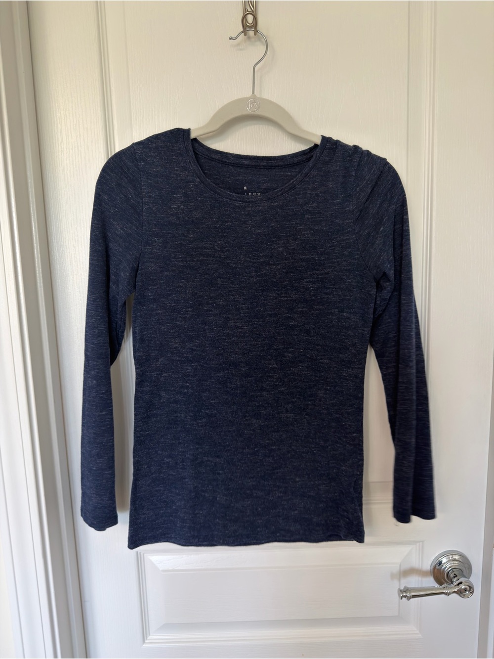 a new day Heathered Dark Navy Crewneck Top